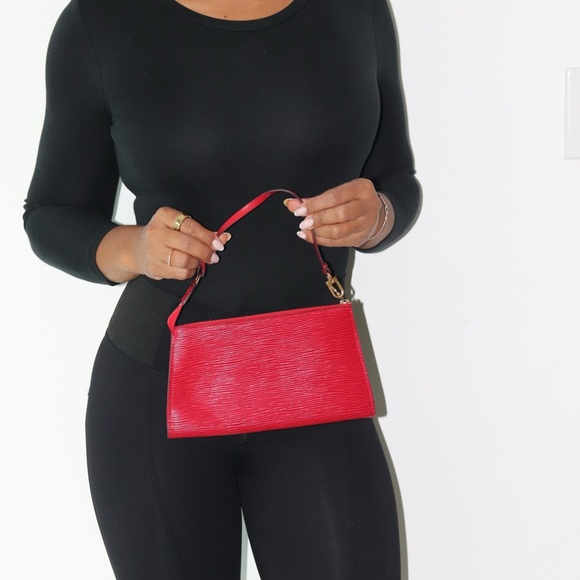 LOUIS‎ VUITTON 2002 Epi Leather Pochette Accessoires 21 Castillan Red - Picture 3 of 8